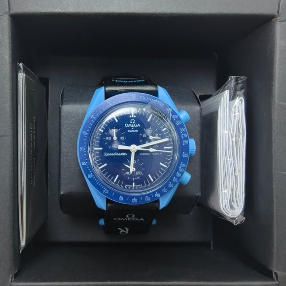 🎊NWT🎊Swatch X Omega MoonSwatch Mission To The Neptune Watch - Picture 3 of 5